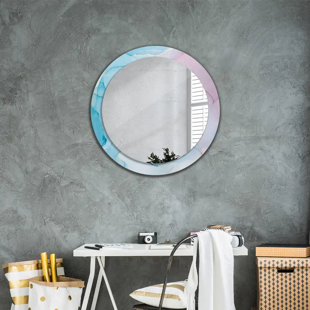 Round decorative mirror Marble style