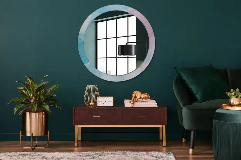 Round decorative mirror Marble style