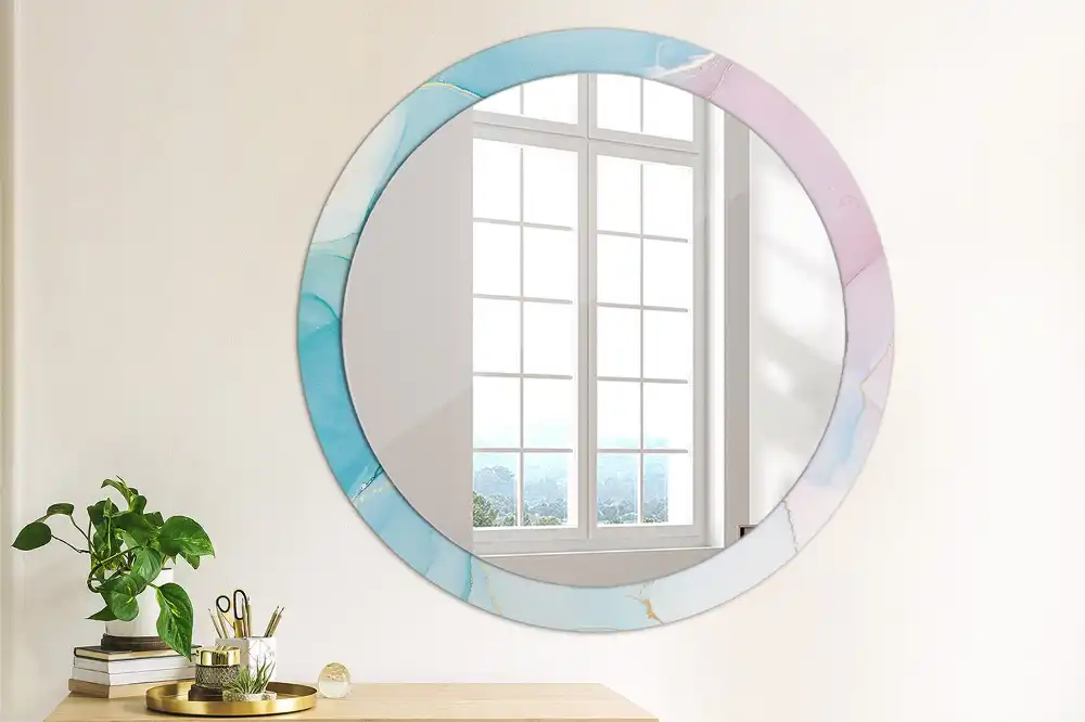 Round decorative mirror Marble style