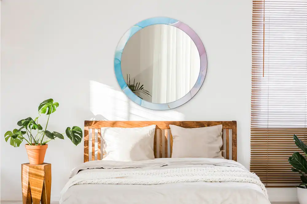 Round decorative mirror Marble style