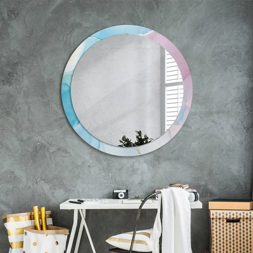 Round decorative mirror Marble style