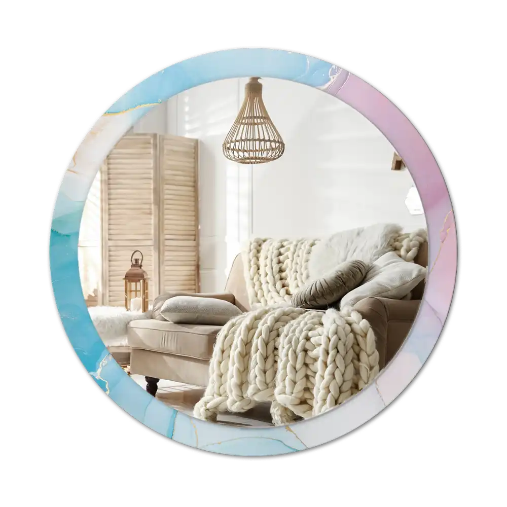 Round decorative mirror Marble style