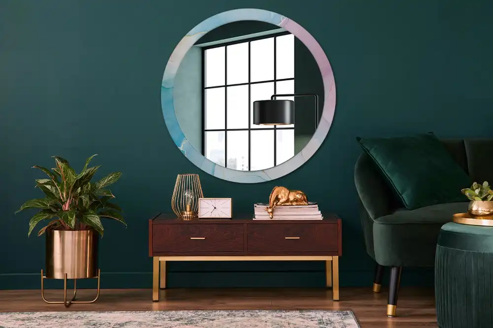 Round decorative mirror Marble style