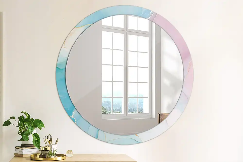Round decorative mirror Marble style