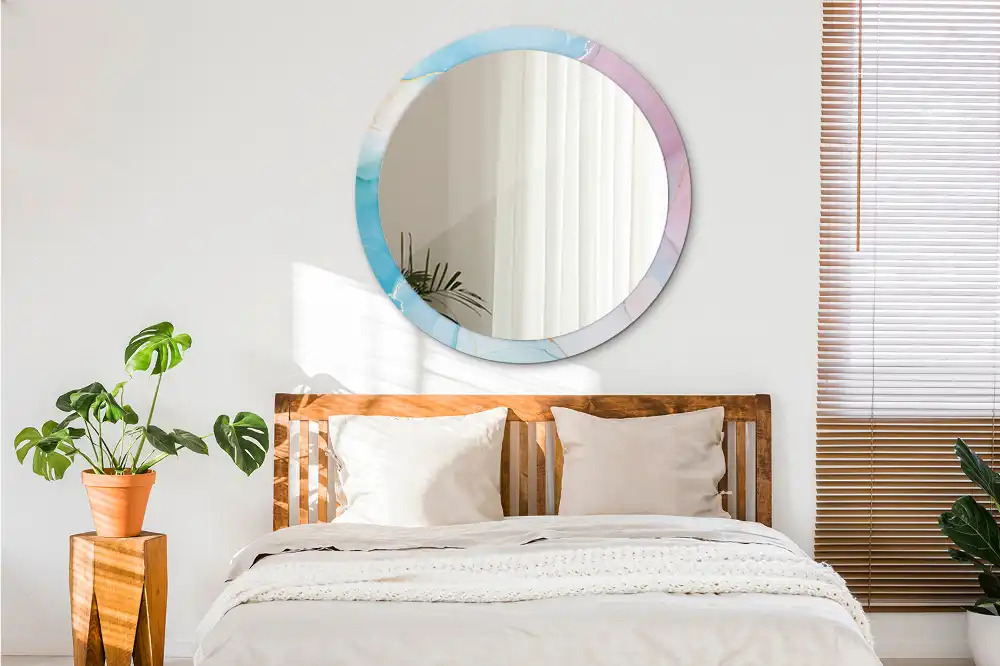 Round decorative mirror Marble style