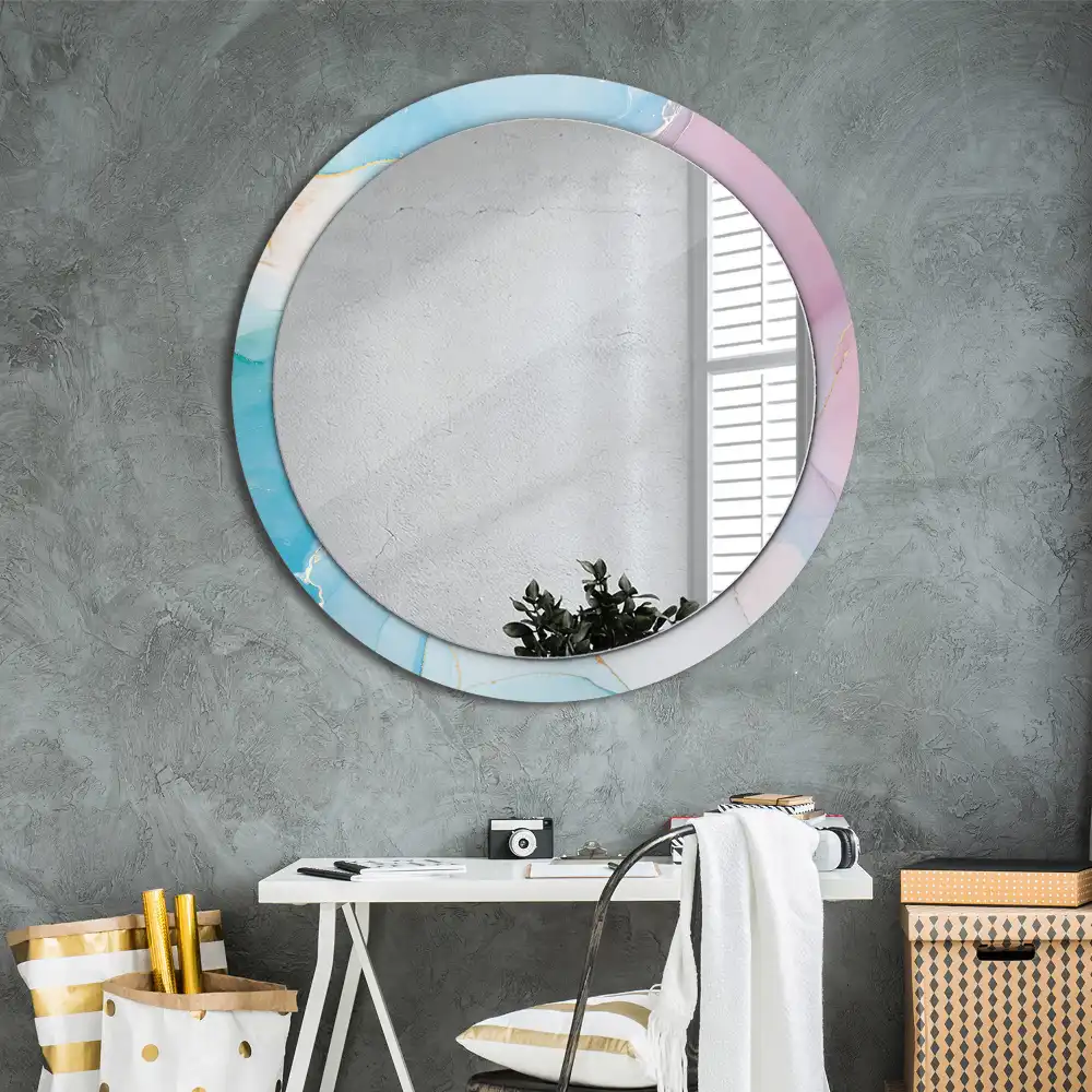 Round decorative mirror Marble style