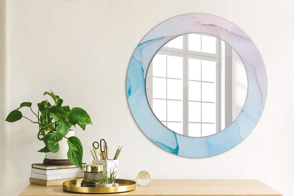 Round decorative mirror Marble style