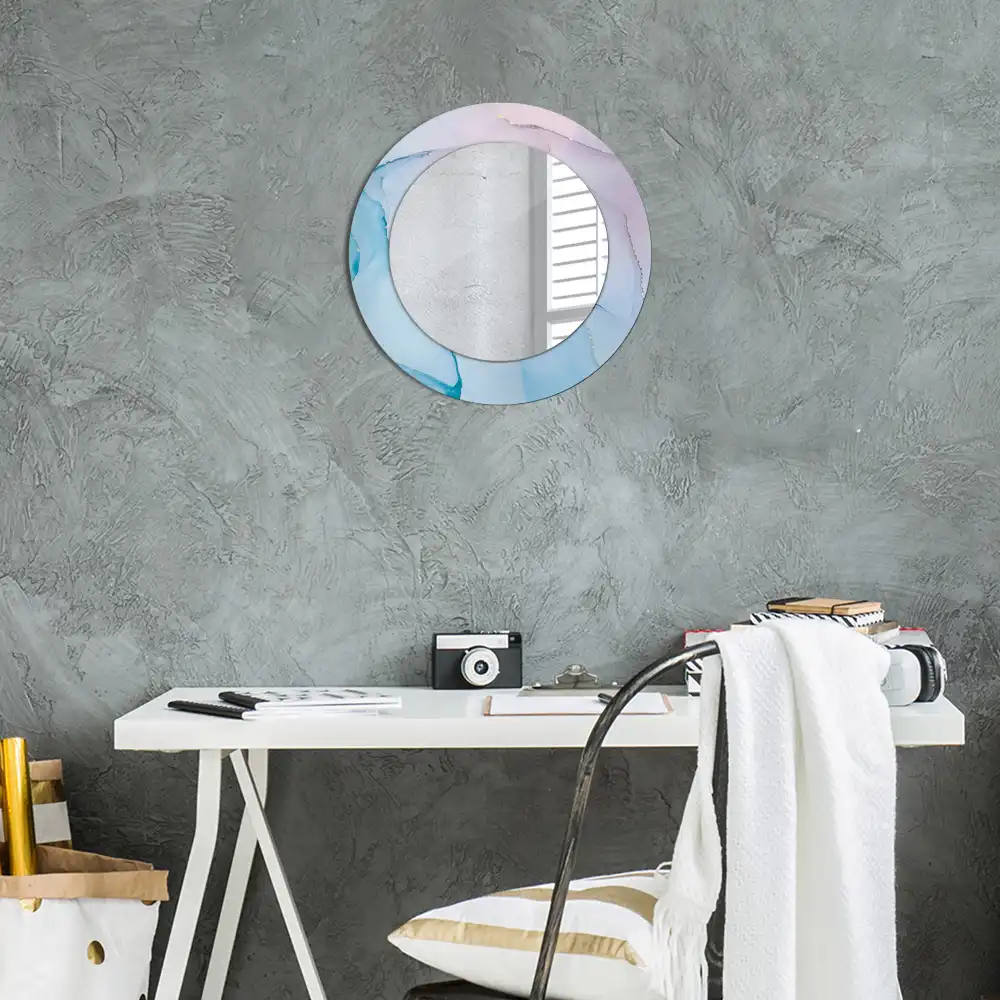 Round decorative mirror Marble style