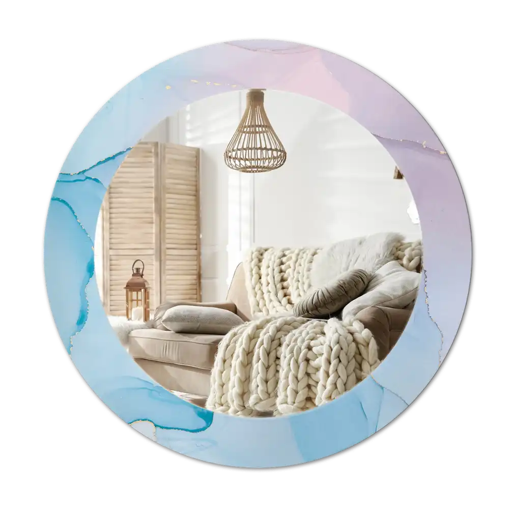 Round decorative mirror Marble style