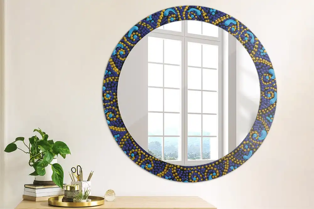 Round wall mirror decor Carnival pattern