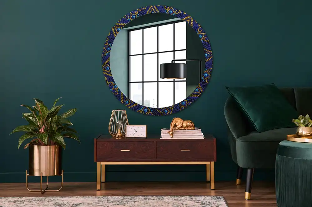 Round wall mirror decor Carnival pattern