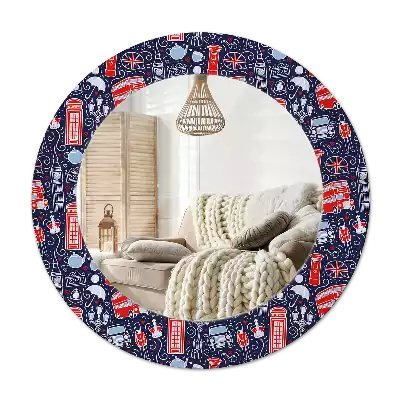 Round printed mirror London