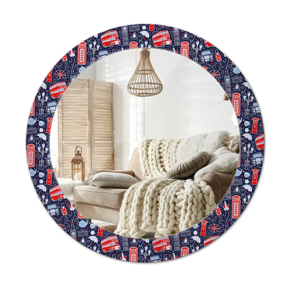 Round printed mirror London