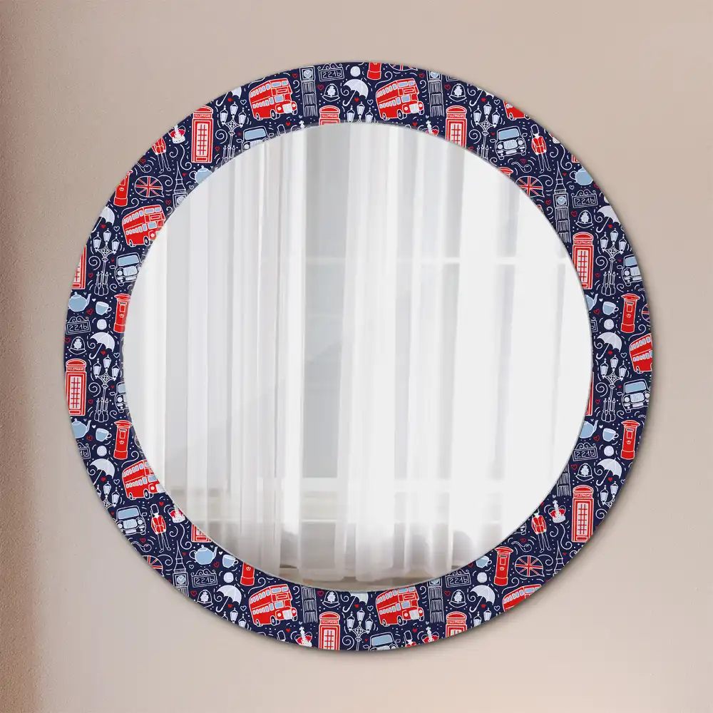 Round printed mirror London