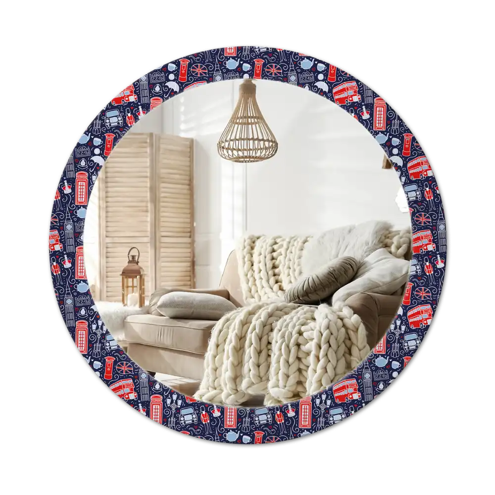 Round printed mirror London