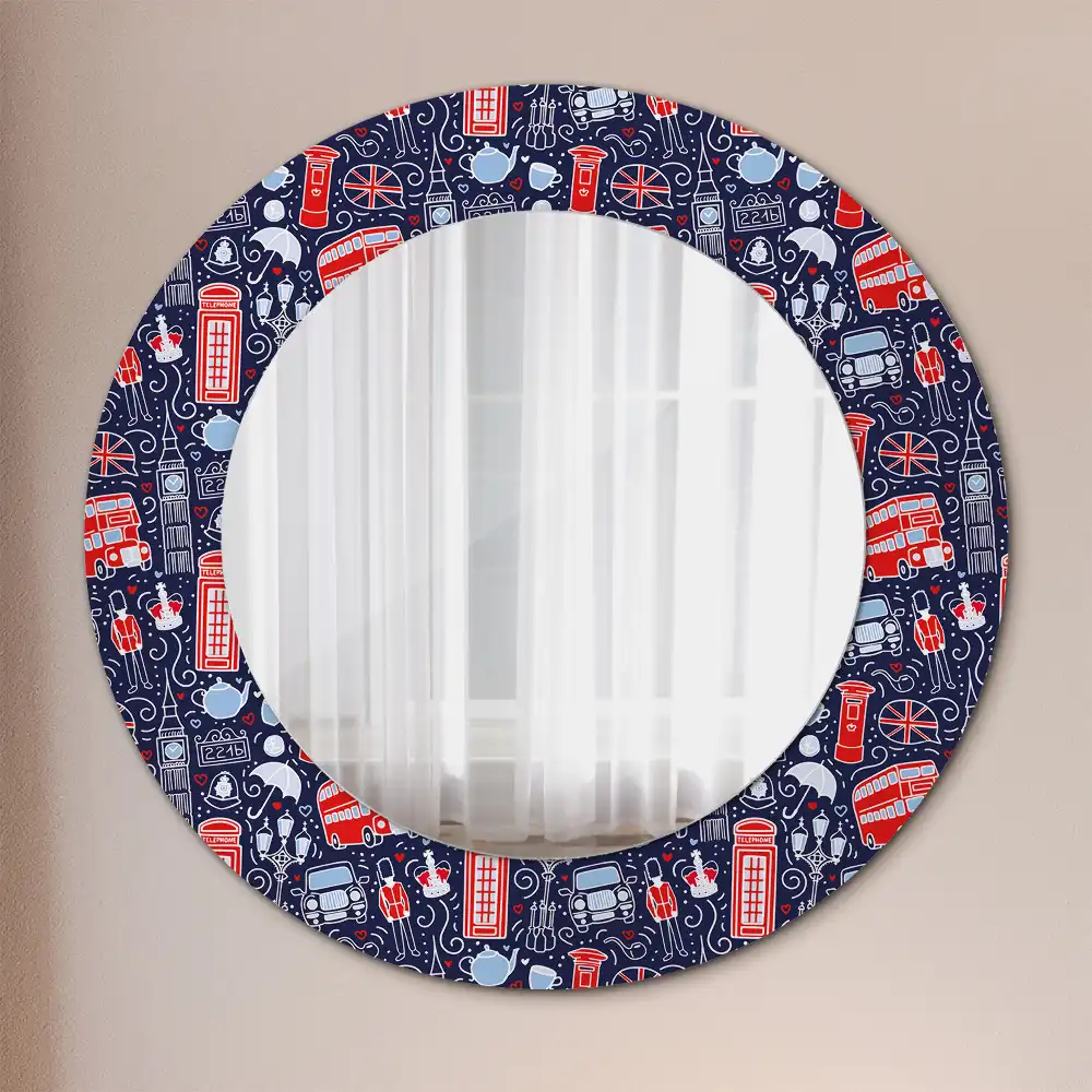 Round printed mirror London