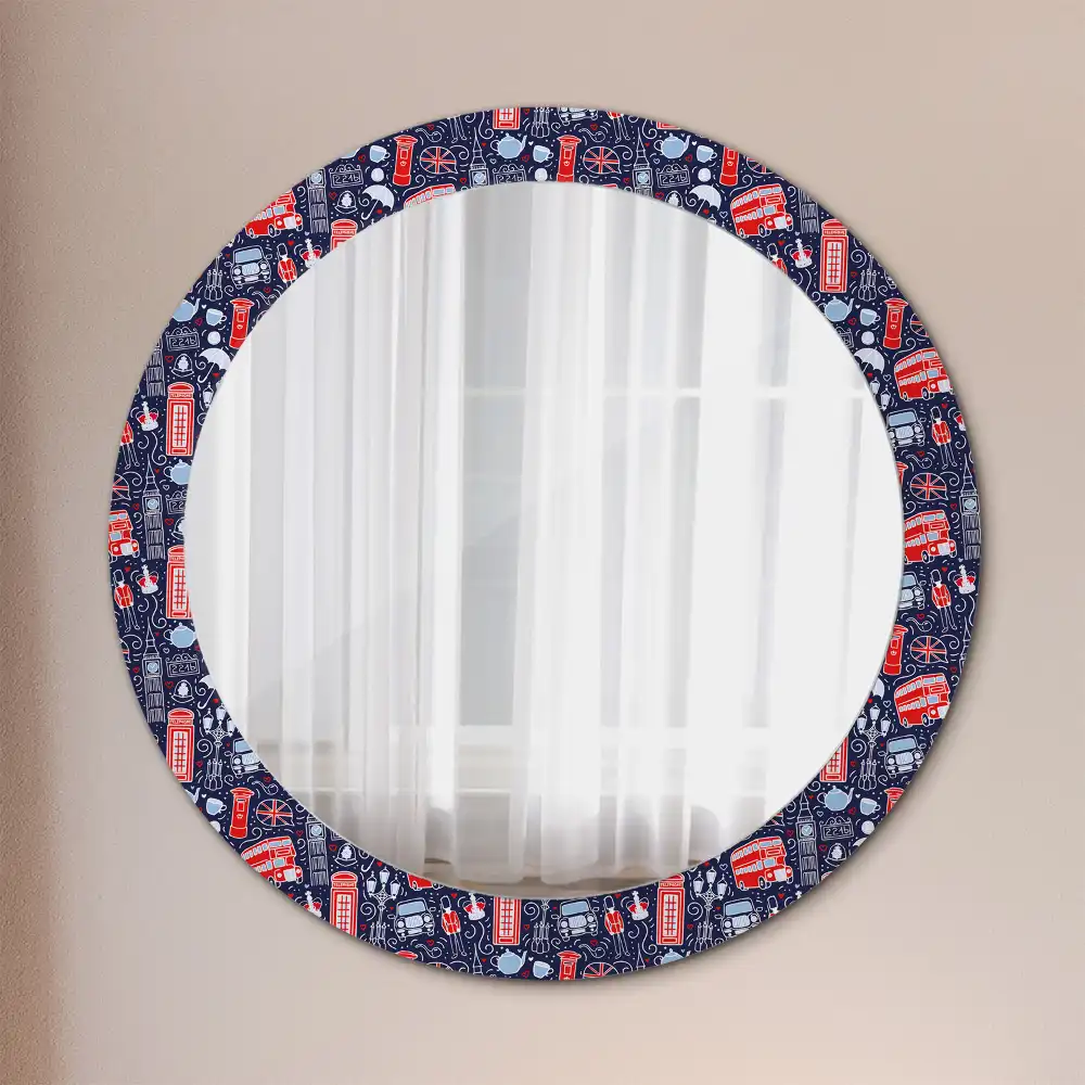Round printed mirror London