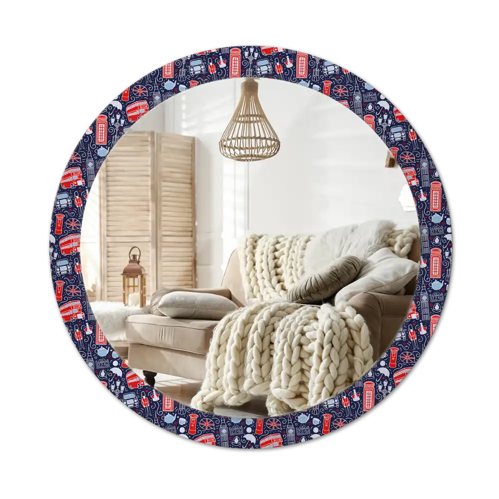Round printed mirror London