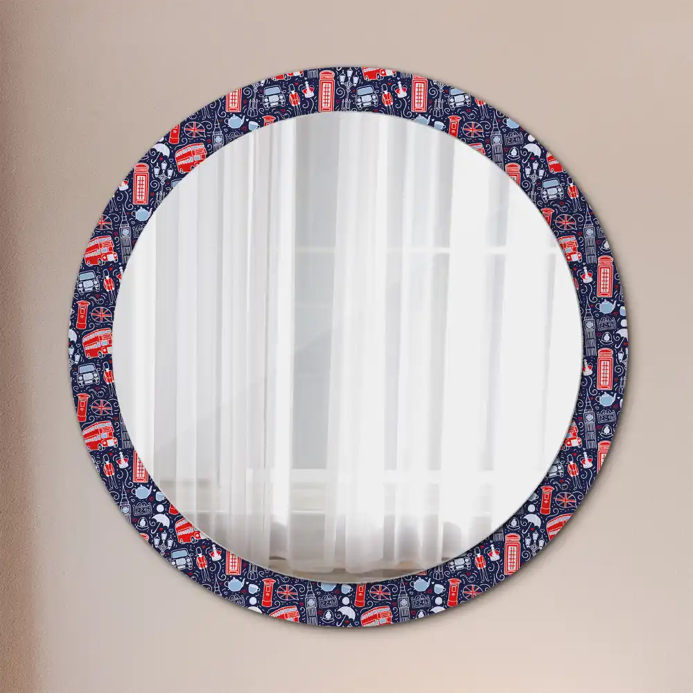 Round printed mirror London