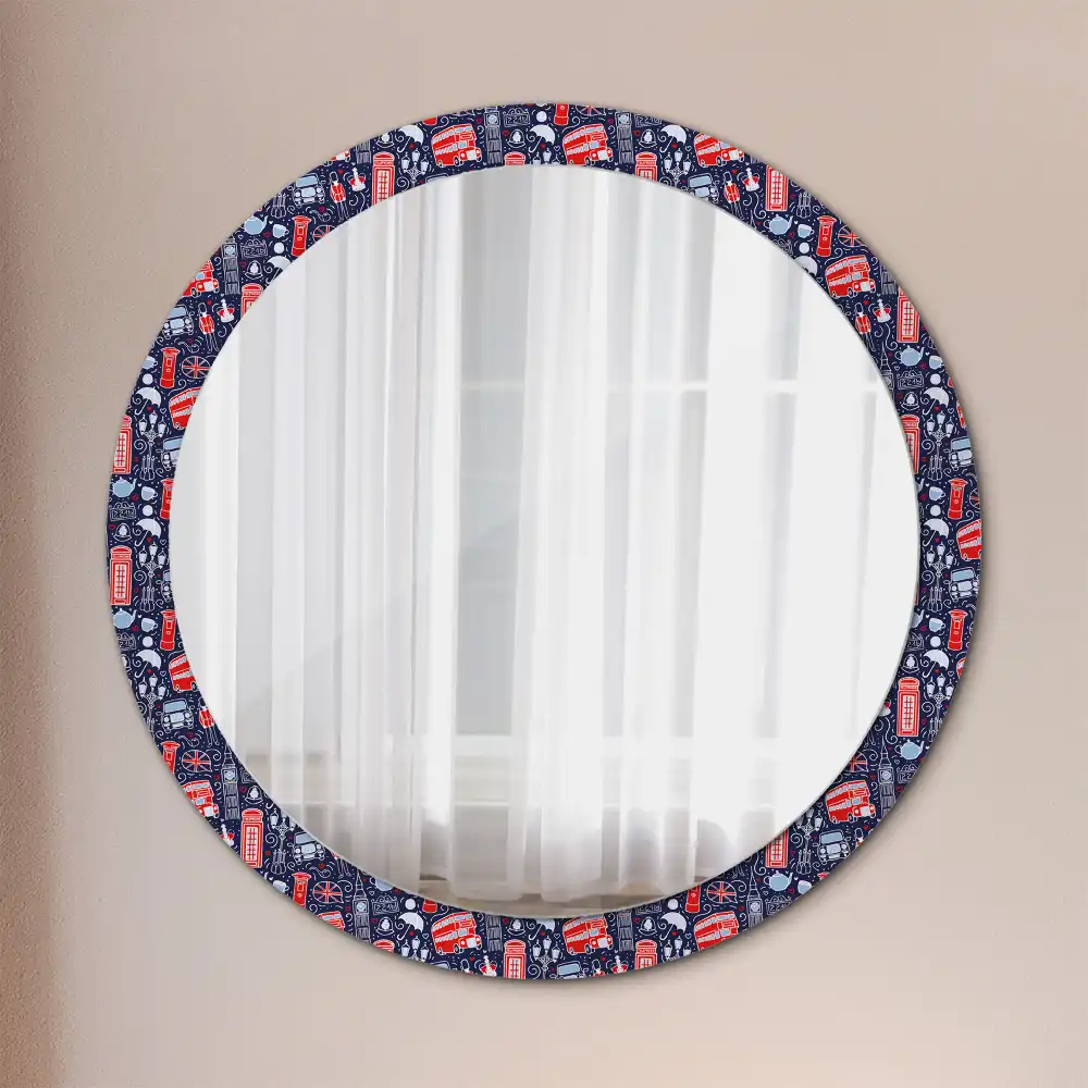 Round printed mirror London