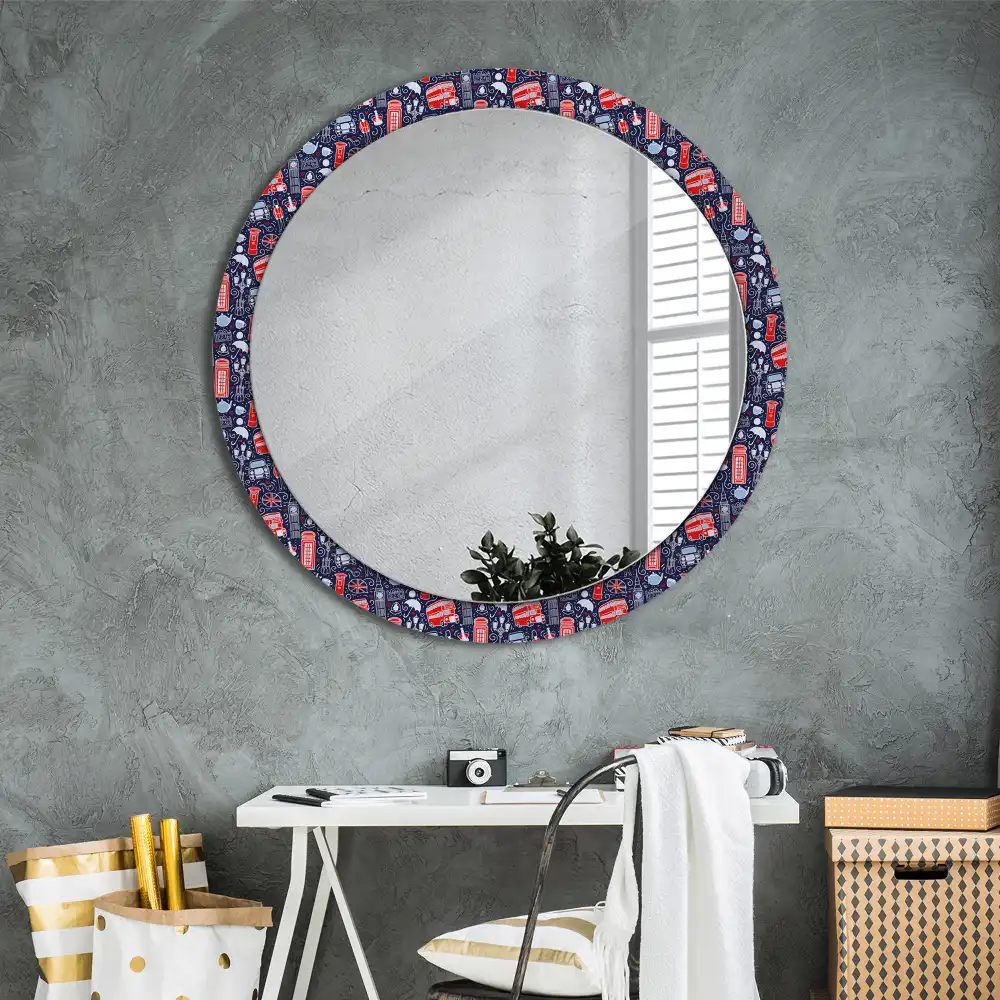 Round printed mirror London