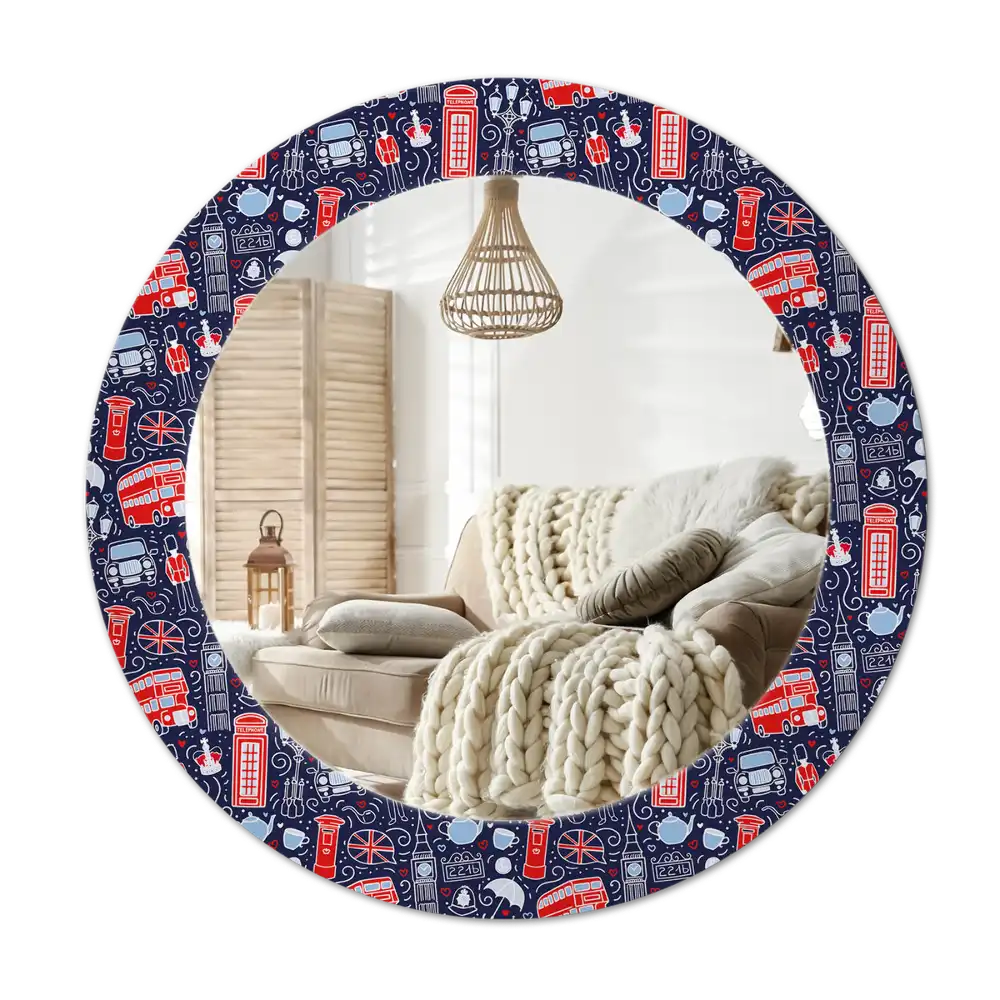 Round printed mirror London