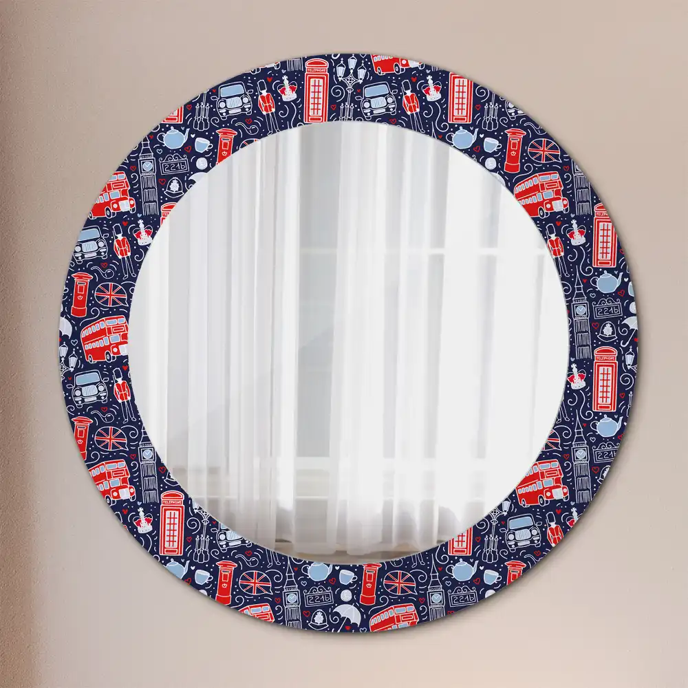 Round printed mirror London
