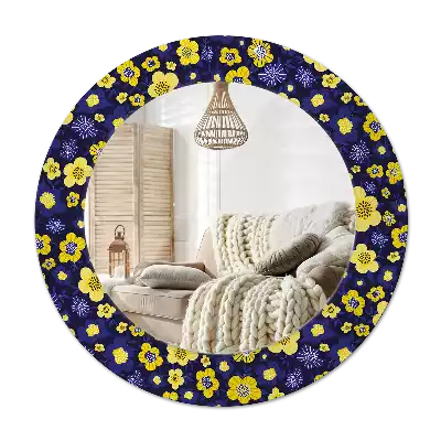 Round decorative mirror Little flowers
