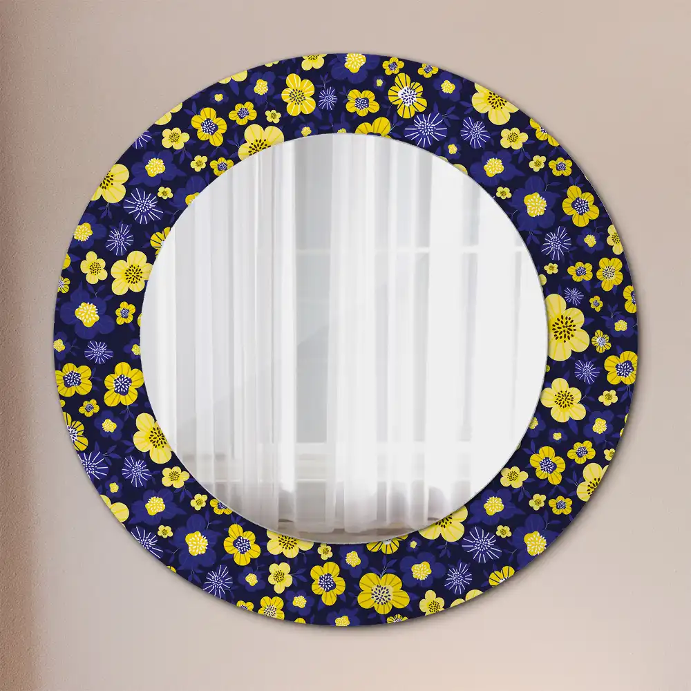 Round decorative mirror Little flowers