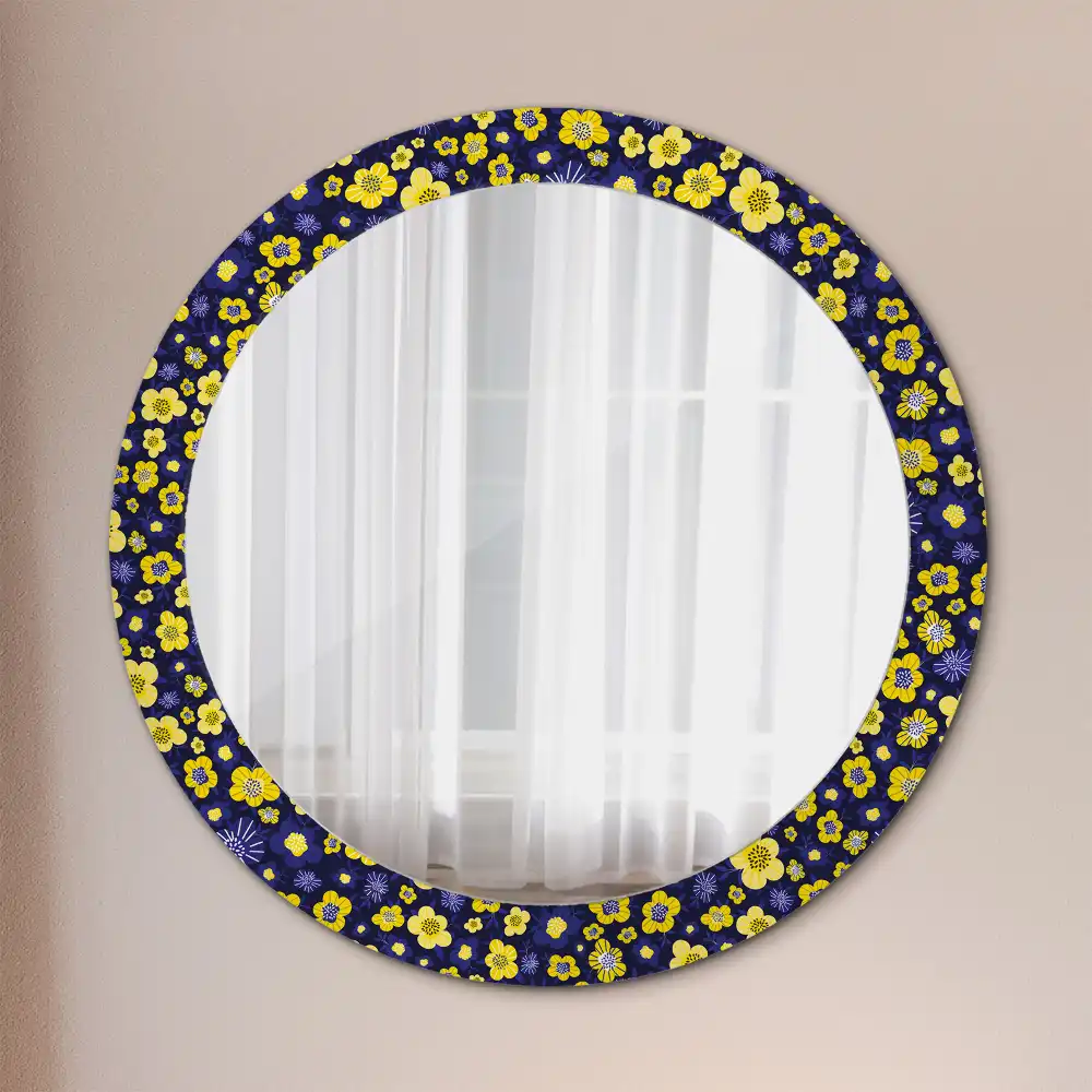 Round decorative mirror Little flowers