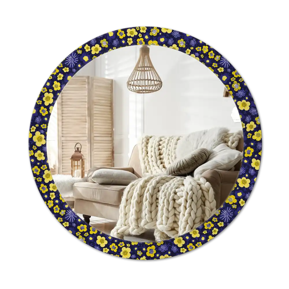 Round decorative mirror Little flowers