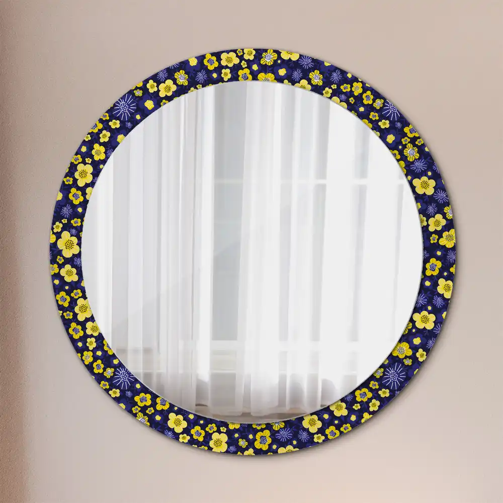 Round decorative mirror Little flowers