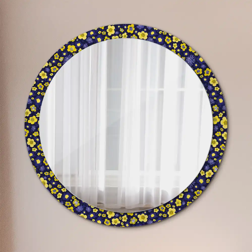 Round decorative mirror Little flowers