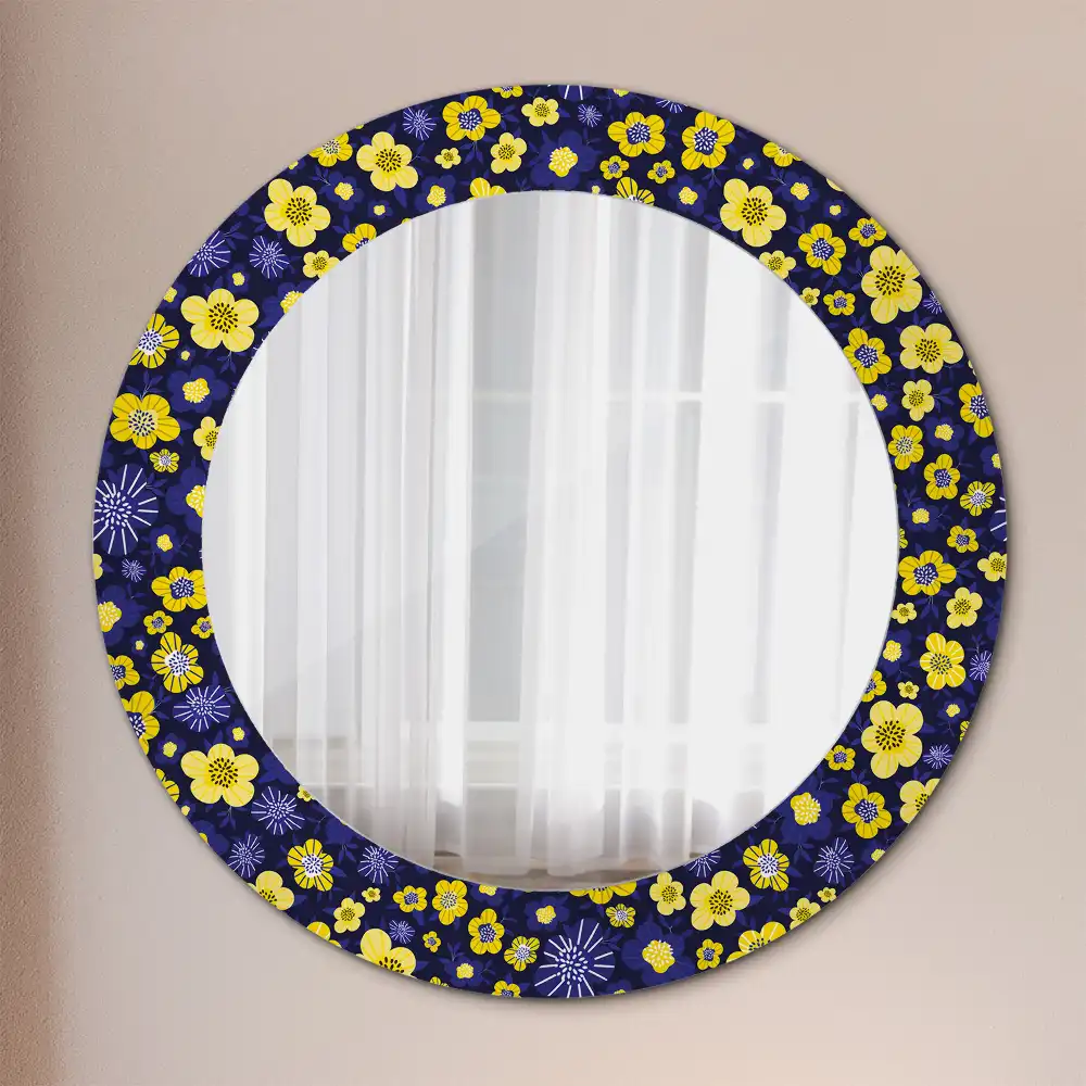 Round decorative mirror Little flowers