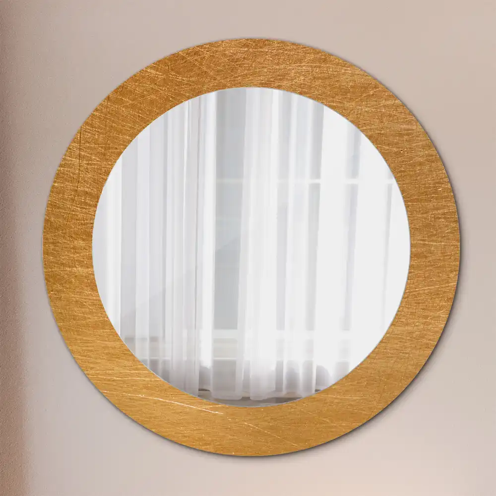 Round printed mirror Vintage loft style