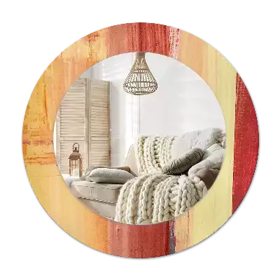 Round decorative mirror Abstract painting