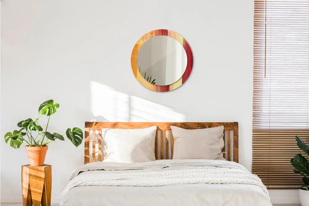 Round decorative mirror Abstract painting