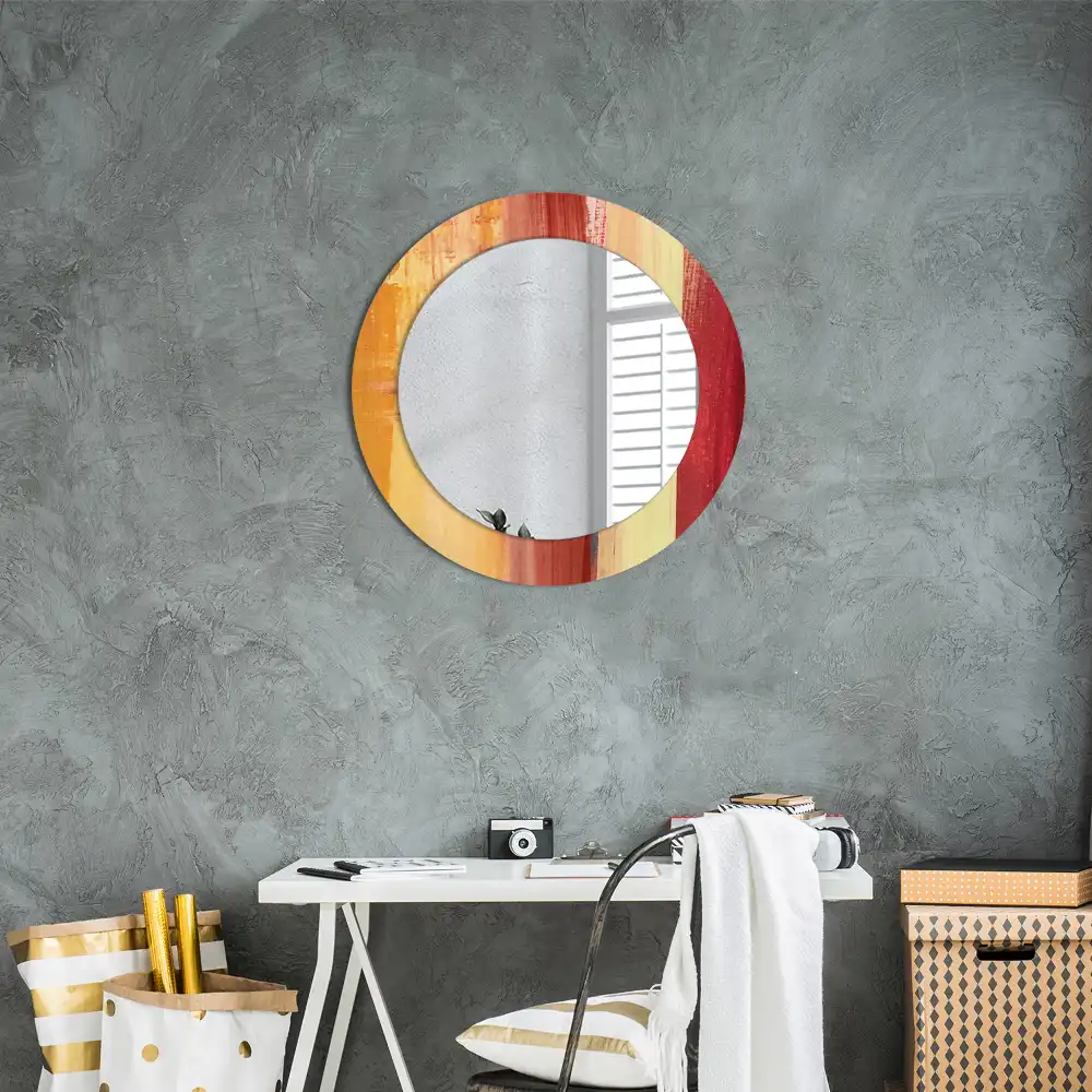Round decorative mirror Abstract painting