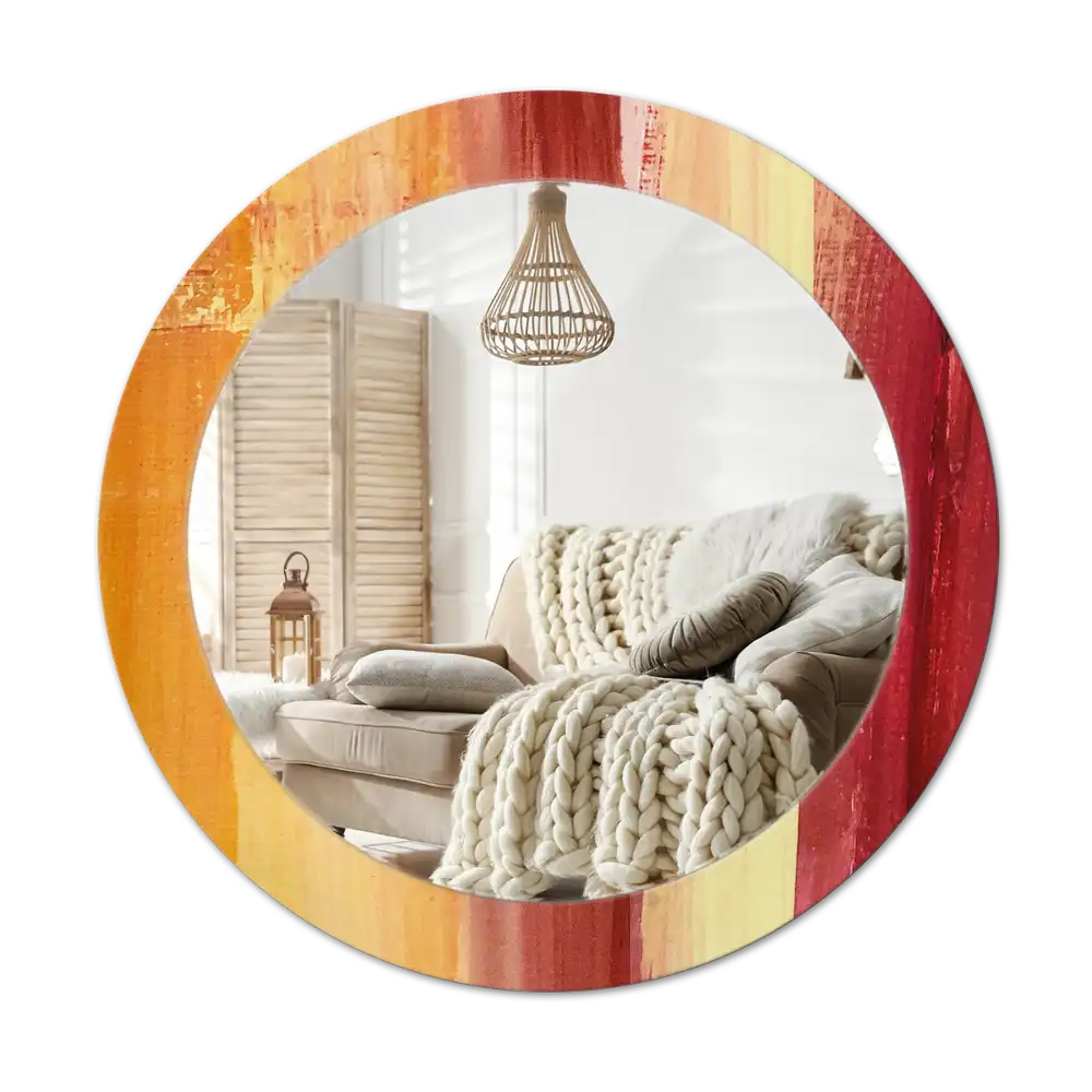 Round decorative mirror Abstract painting