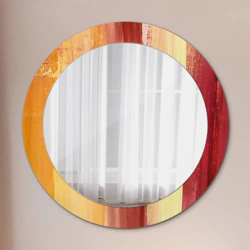 Round decorative mirror Abstract painting