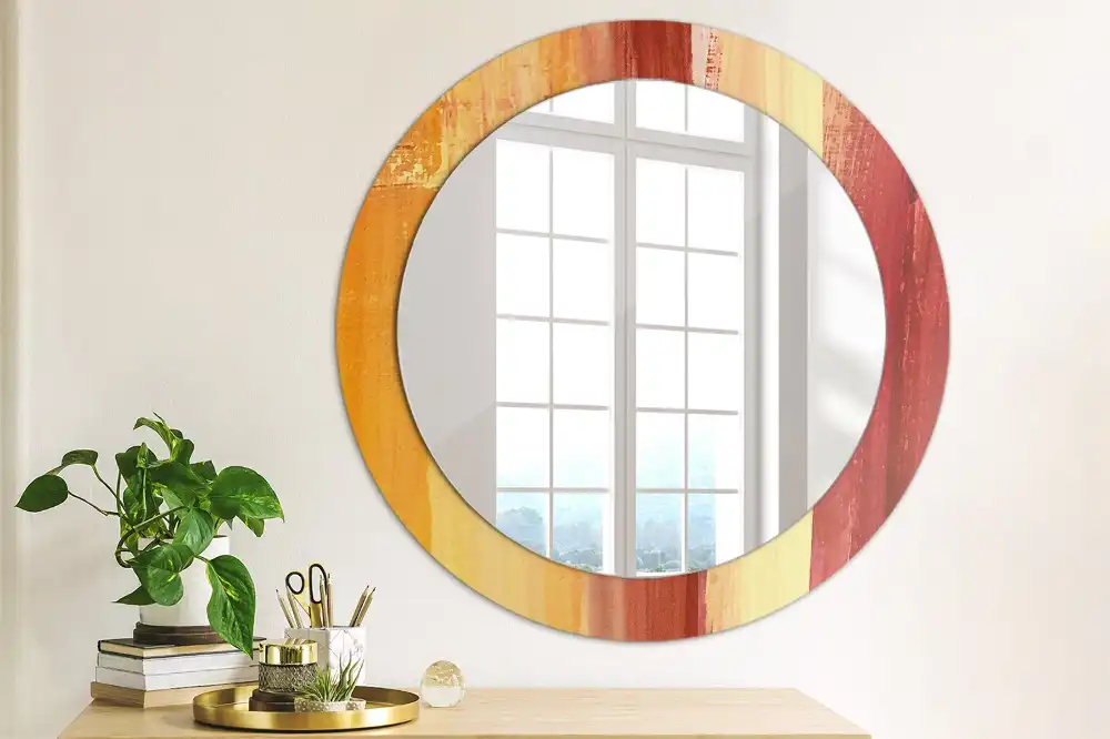 Round decorative mirror Abstract painting