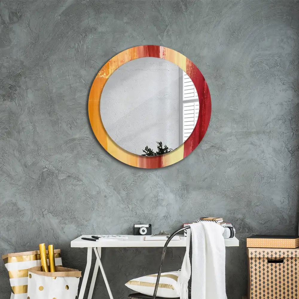 Round decorative mirror Abstract painting