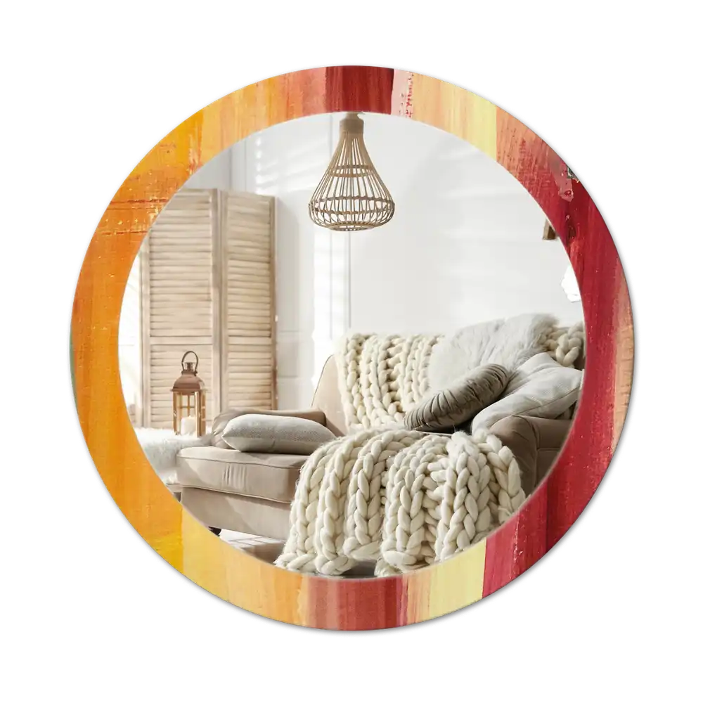 Round decorative mirror Abstract painting