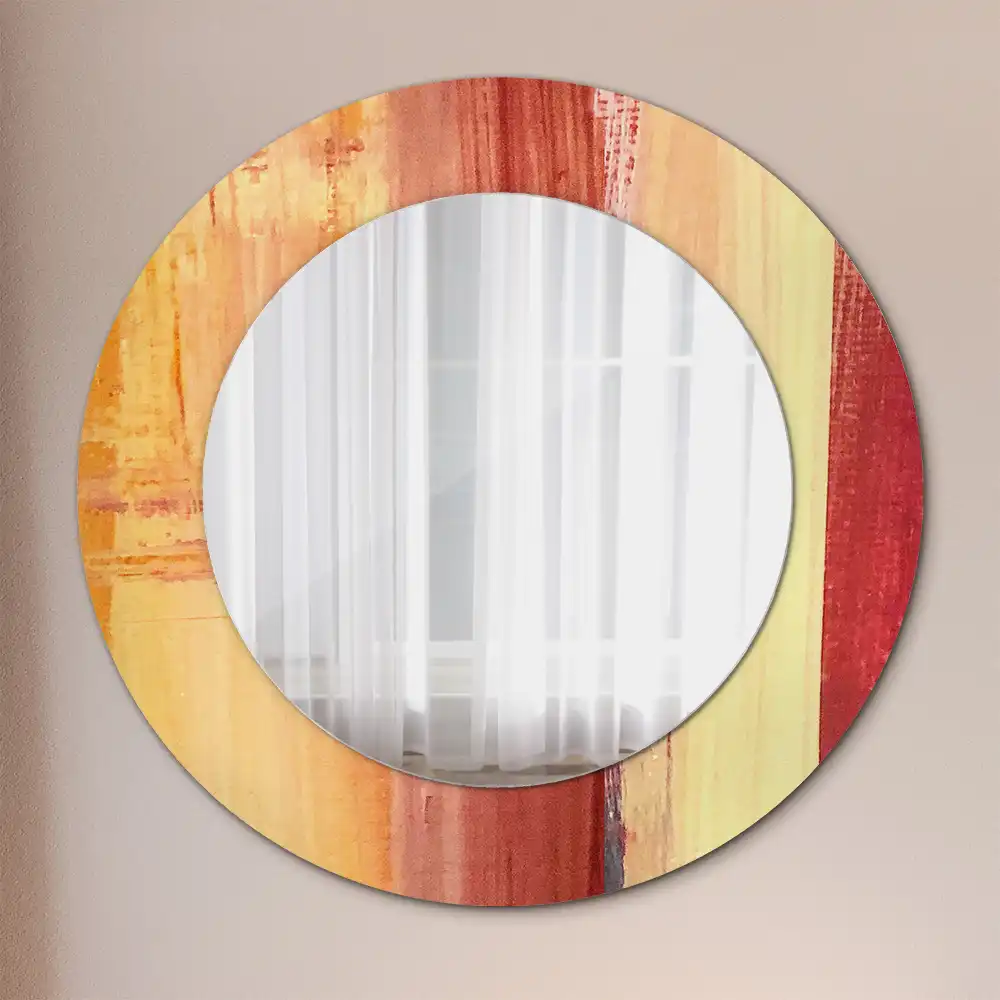 Round decorative mirror Abstract painting