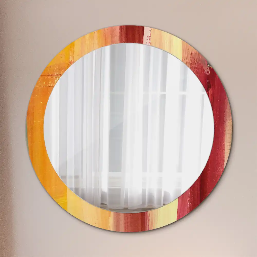Round decorative mirror Abstract painting