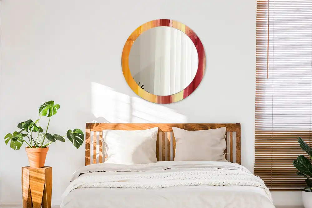 Round decorative mirror Abstract painting