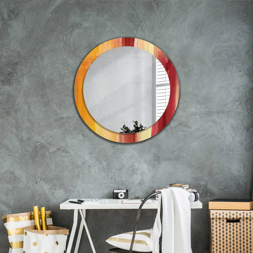 Round decorative mirror Abstract painting