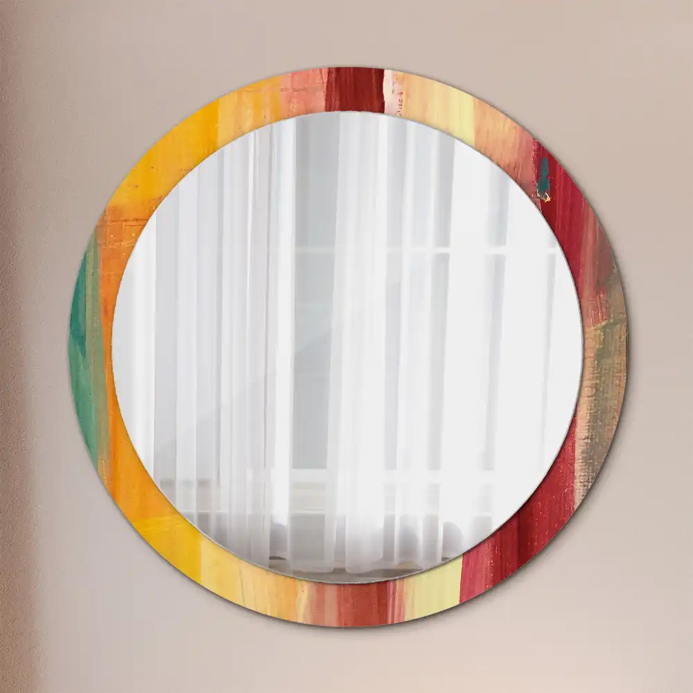 Round decorative mirror Abstract painting