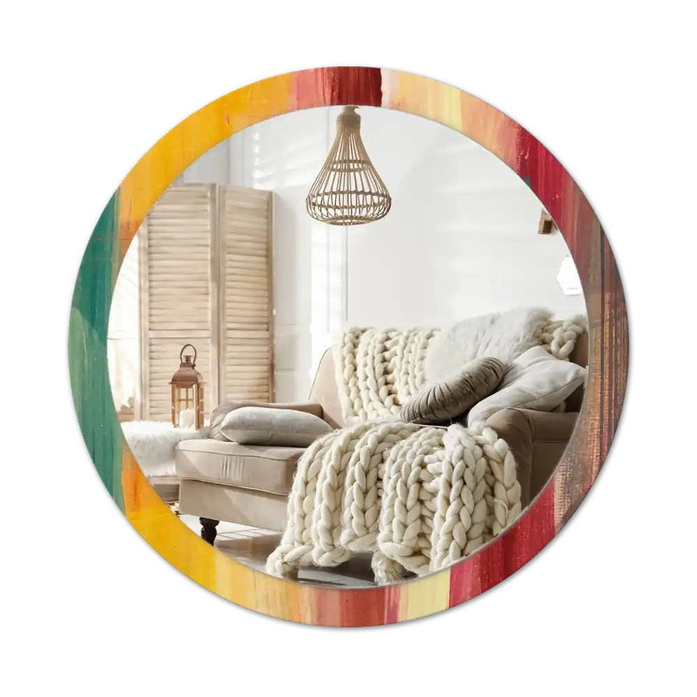 Round decorative mirror Abstract painting