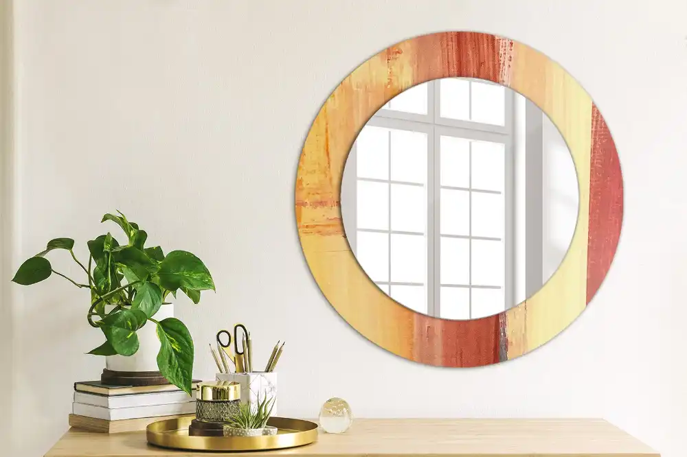 Round decorative mirror Abstract painting